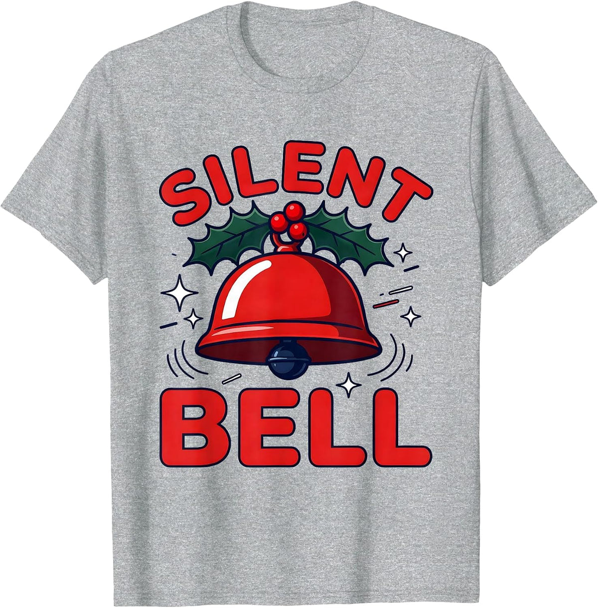 Men's Silent Bell Funny Teacher Christmas School Humor T-Shirt - Heather Grey