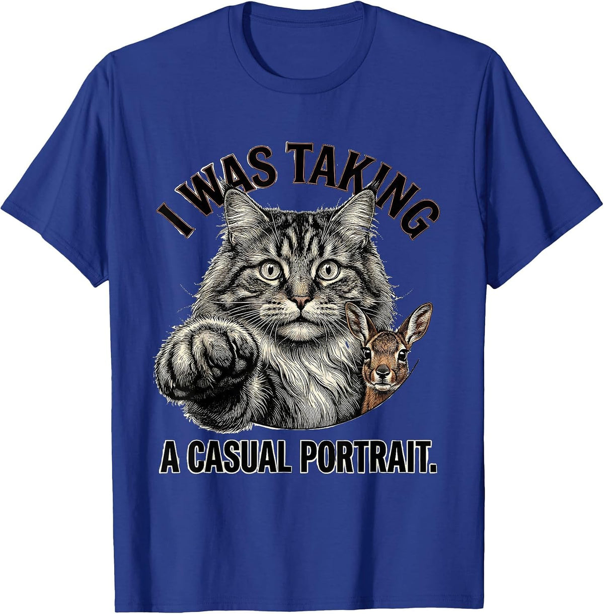 Men's I Was Taking A Casual Portrait Funny Norwegian Forest Cat T-Shirt - Royal Blue