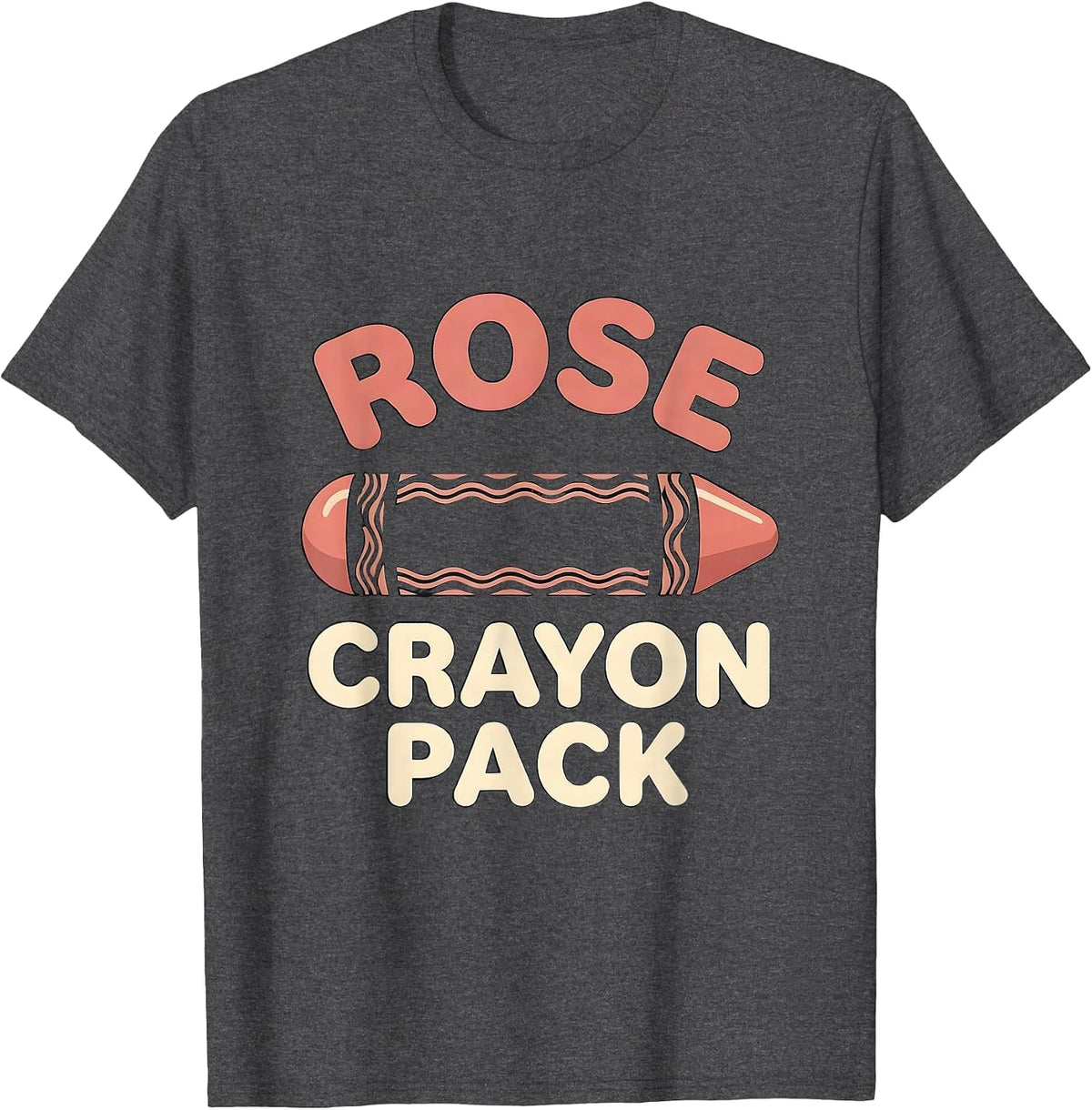 Rose Crayon Pack Playful Group Halloween Costume Teacher T-Shirt - Dark Heather Grey