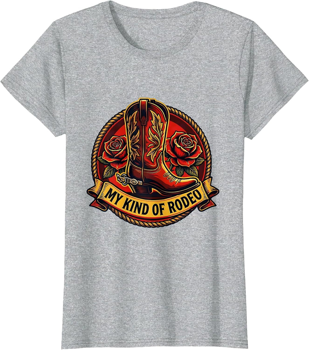 Women's My Kind of Rodeo Save a Horse Ride a Cowboy T-Shirt - Heather Grey