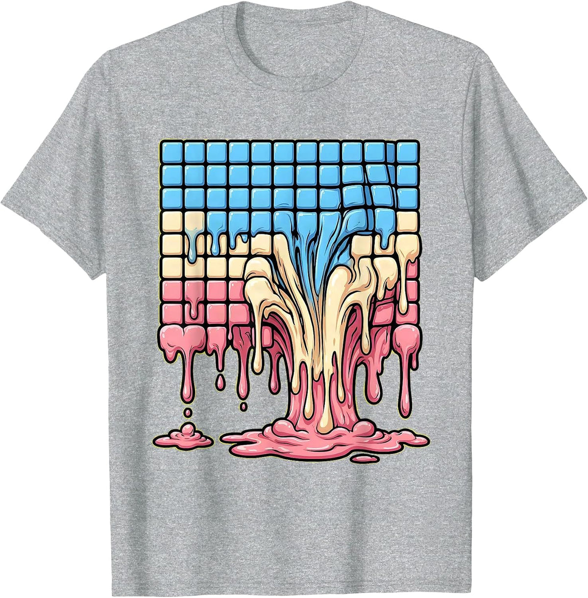 Men's Melting Periodic Table Ice Cream Science Design T-Shirt - Heather Grey