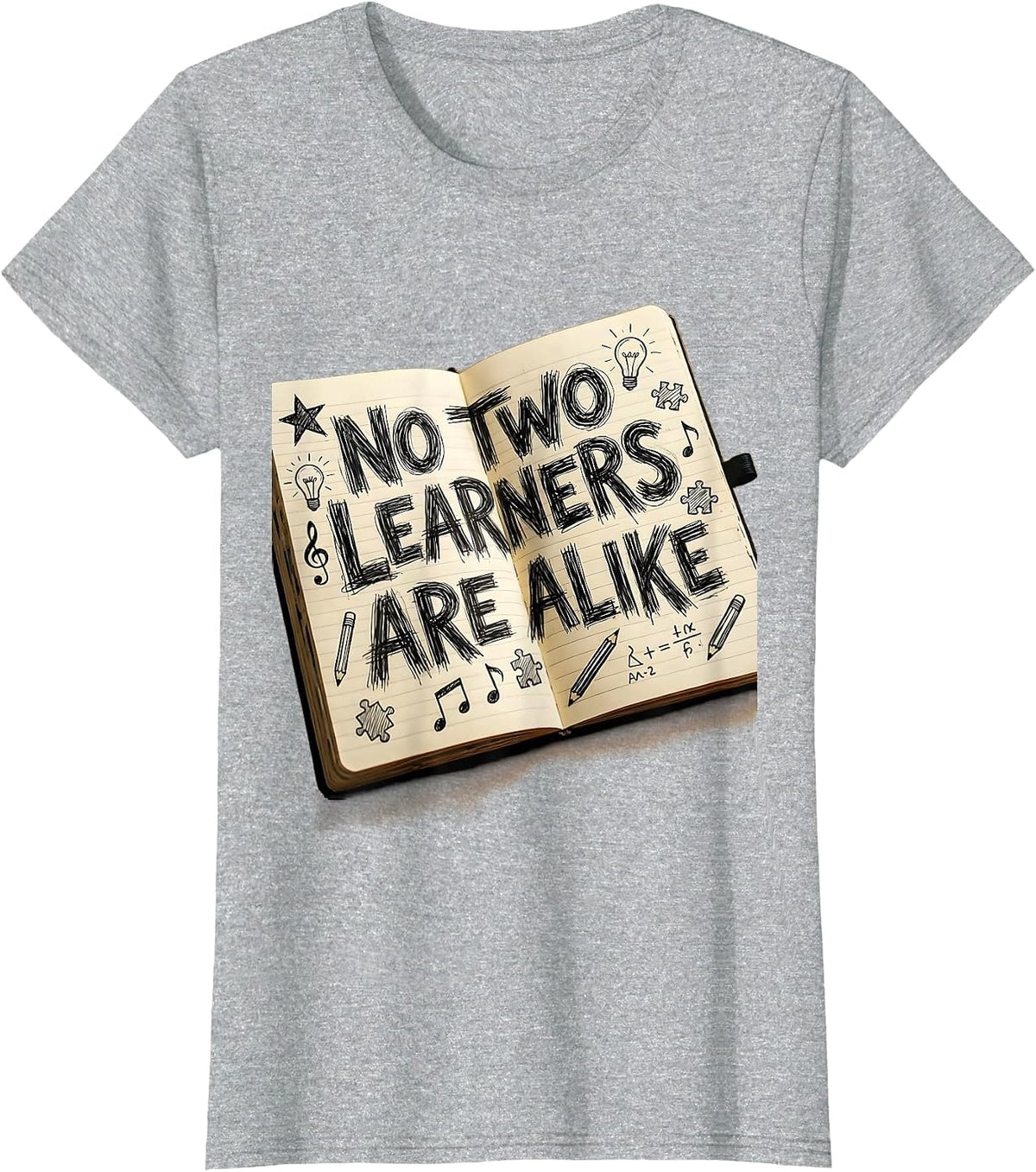 No Two Learners Are Alike Special Education Tee T-Shirt - Heather Grey