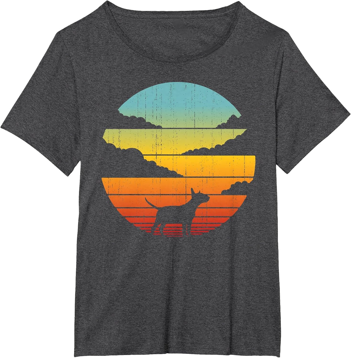 Bull Terrier Retro Vintage 60s 70s Sunset Dog Lovers Men T-Shirt - Dark Heather Grey
