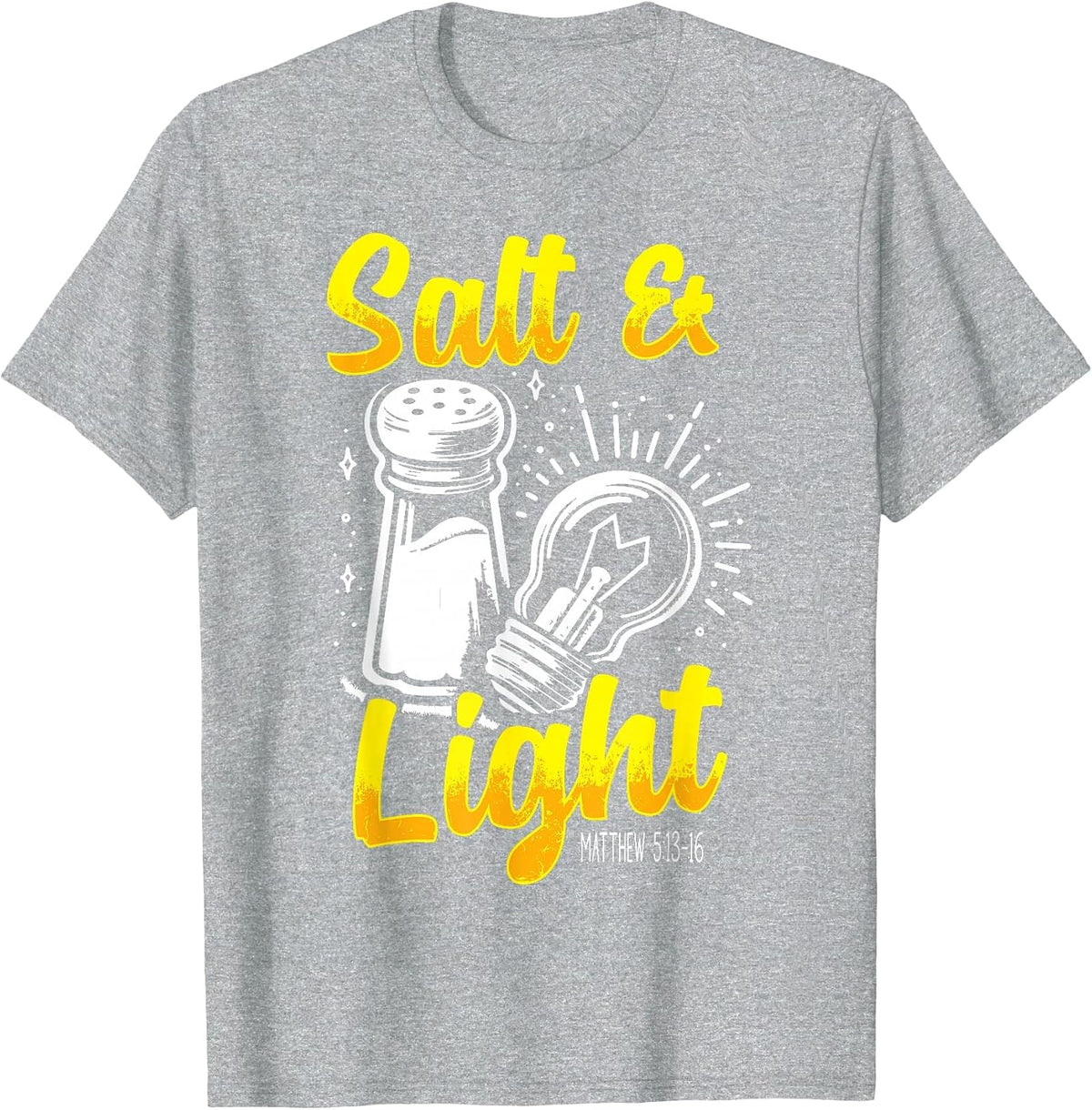 Salt & Light Bible Verse Matthew 5:13-16 Christian Value T-Shirt - Heather Grey