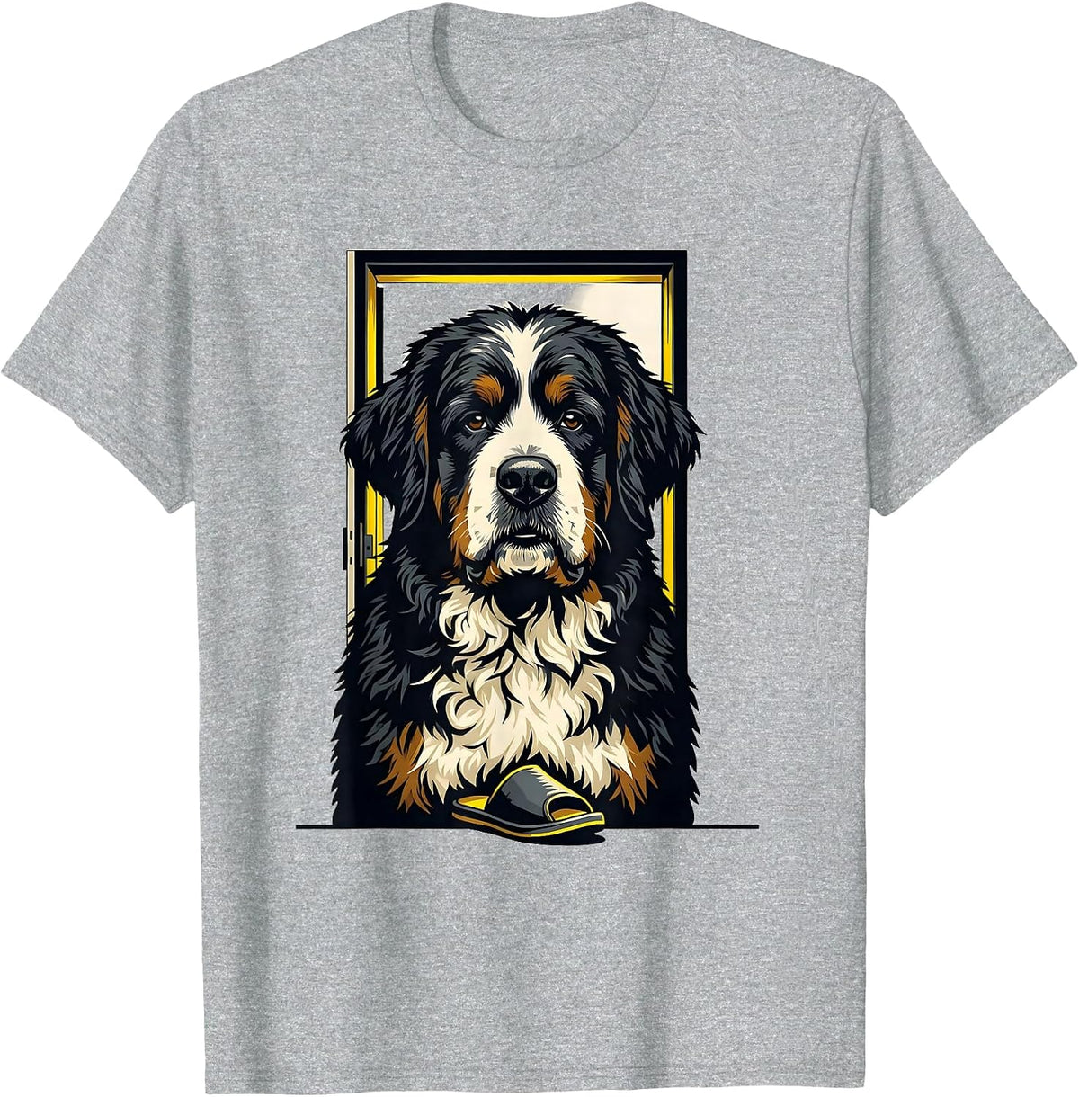 Men's Sheepadoodle Stencil Graphic Dog Lover Humor T-Shirt - Heather Grey