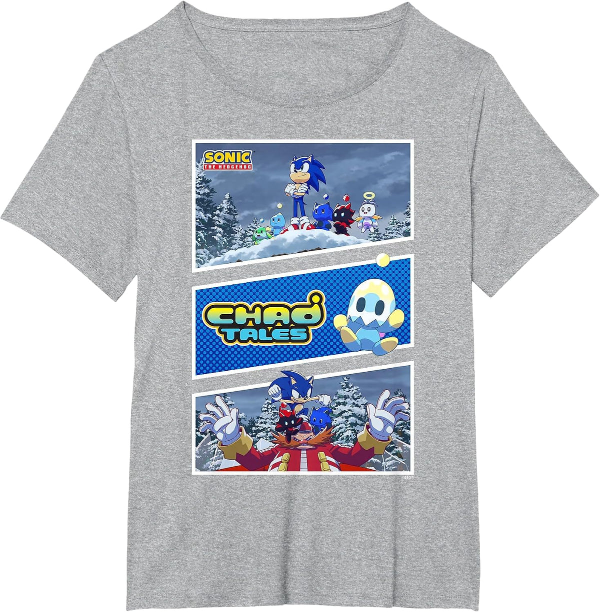 Sonic the Hedgehog - Chao Tales Sonic vs. Dr. Eggman T-Shirt - Heather Grey