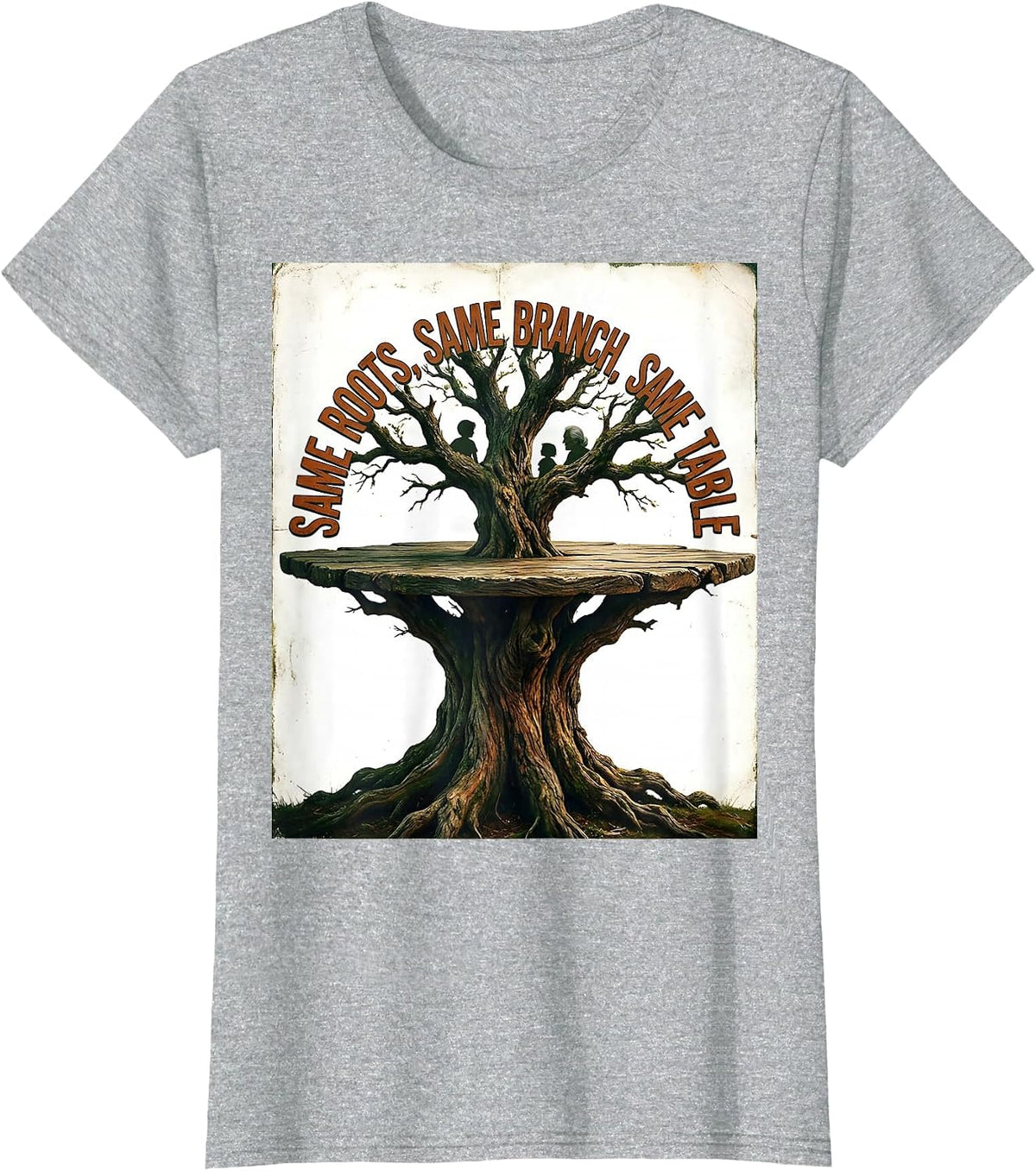 Same Roots, Same Branch, Same Table Vintage Family Reunion T-Shirt - Heather Grey