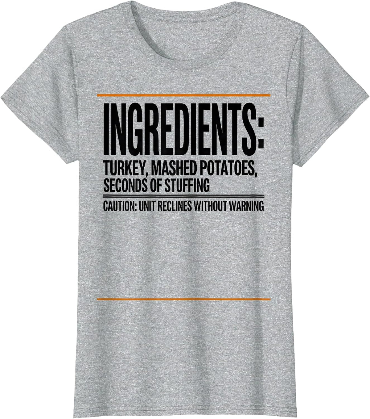 Thanksgiving Dinner Costume Nutrition Facts Parody T-Shirt - Heather Grey