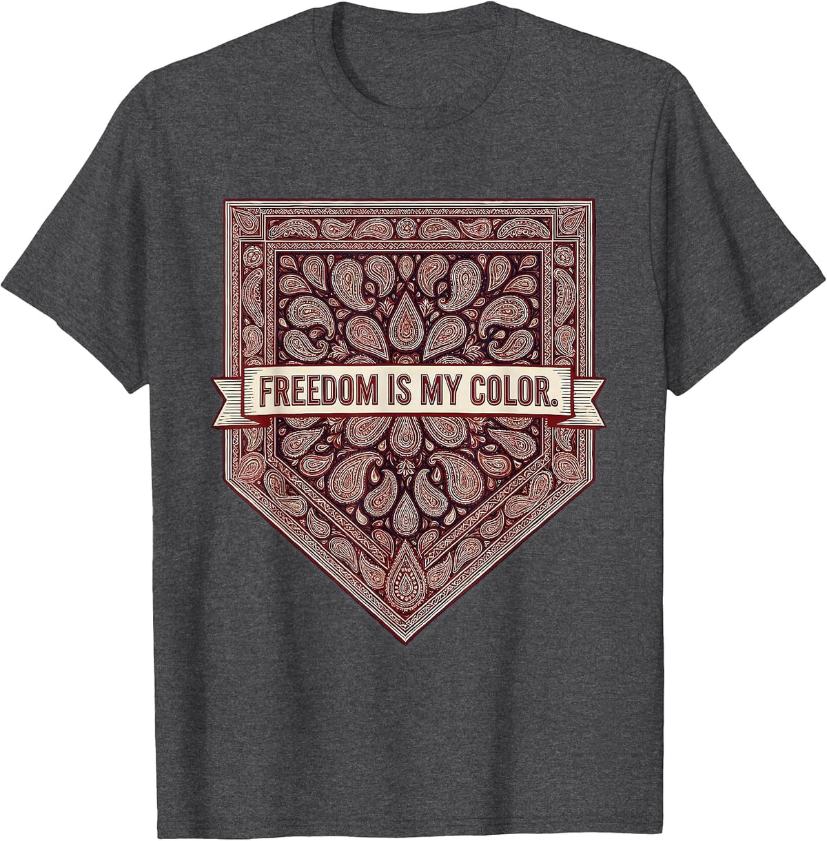 Freedom Is My Color Red White Blue Design T-Shirt - Dark Heather Grey