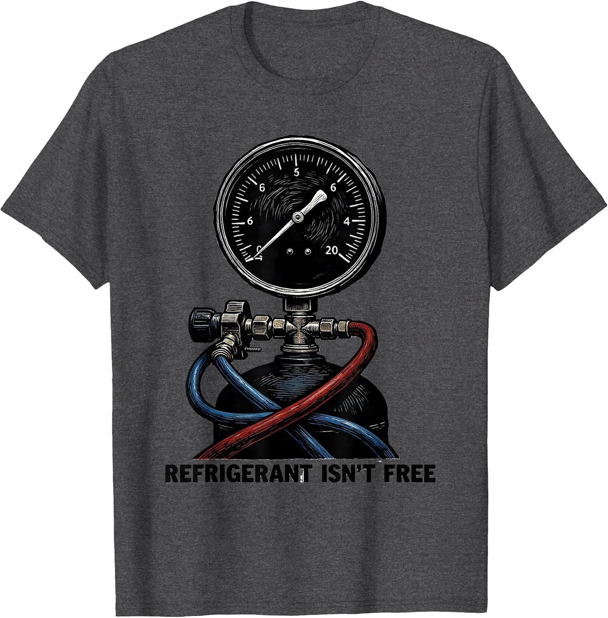 Men's Refrigerant Isn't Free Funny HVAC Technician Charging Pride T-Shirt - Dark Heather Grey