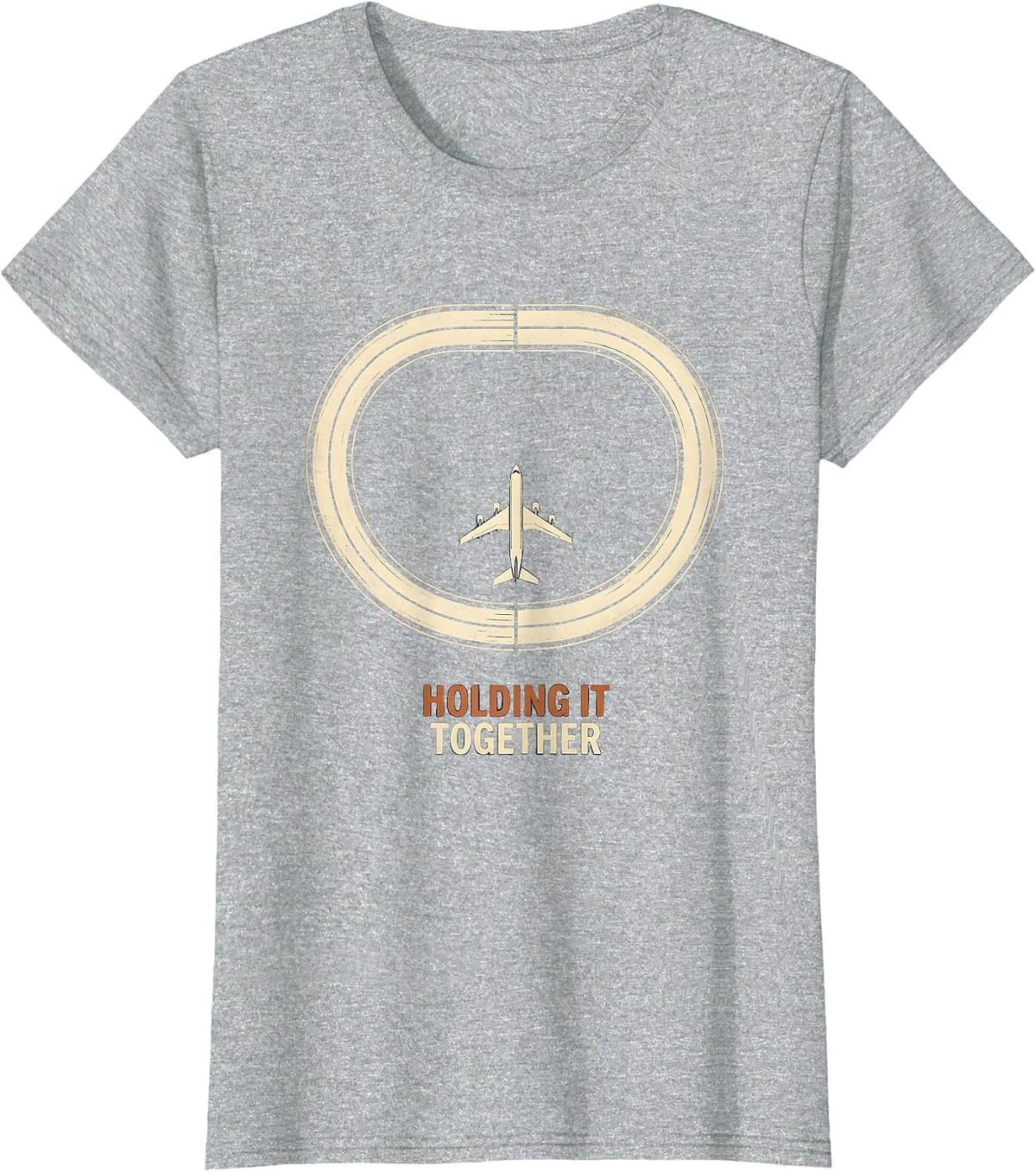 Holding It Together Vintage Aviation Enthusiast Pilot Family T-Shirt - Heather Grey