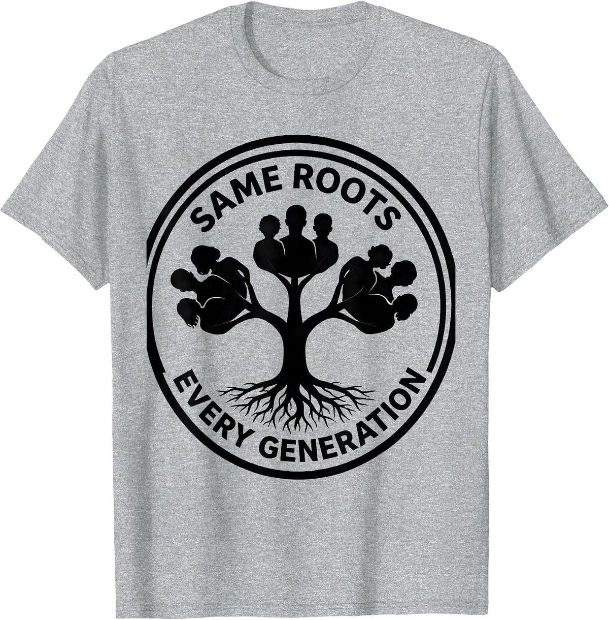 Men's Same Roots Every Generation Family Reunion Matching Group T-Shirt - Heather Grey