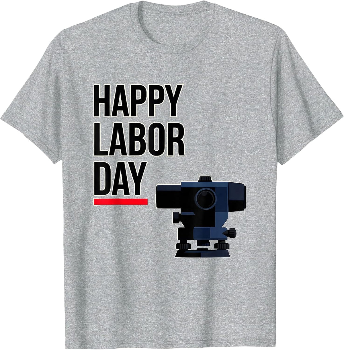 Men's Happy Labor Day Patriotic Union Pride Casual Graphic T-Shirt - Heather Grey