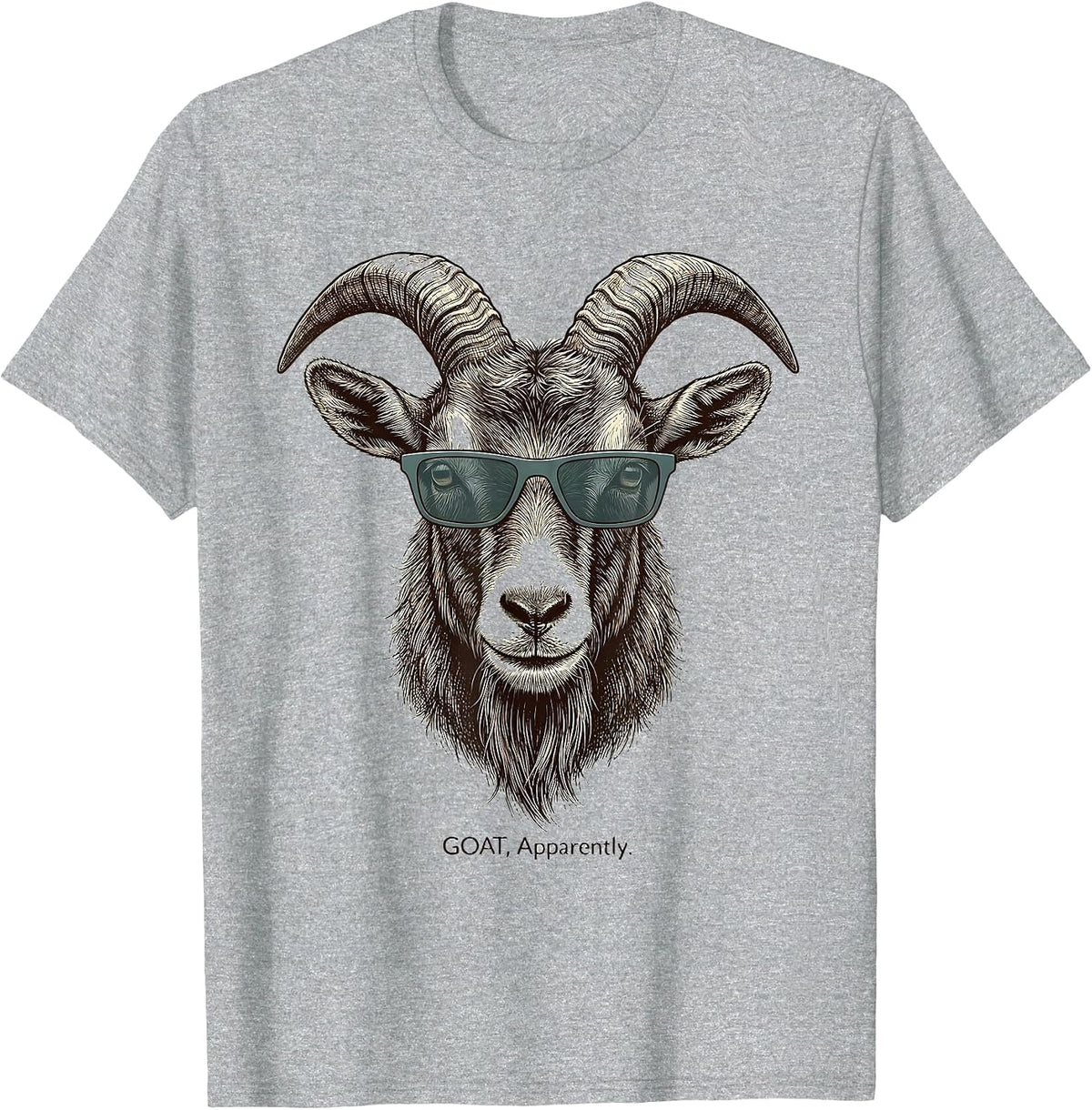Men's GOAT Apparently Funny Goat With Sunglasses Animal Lover T-Shirt - Heather Grey