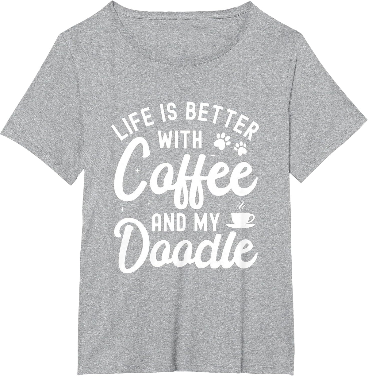 Goldendoodle Dog Owner Coffee Lover White Golden Doodle T-Shirt - Heather Grey