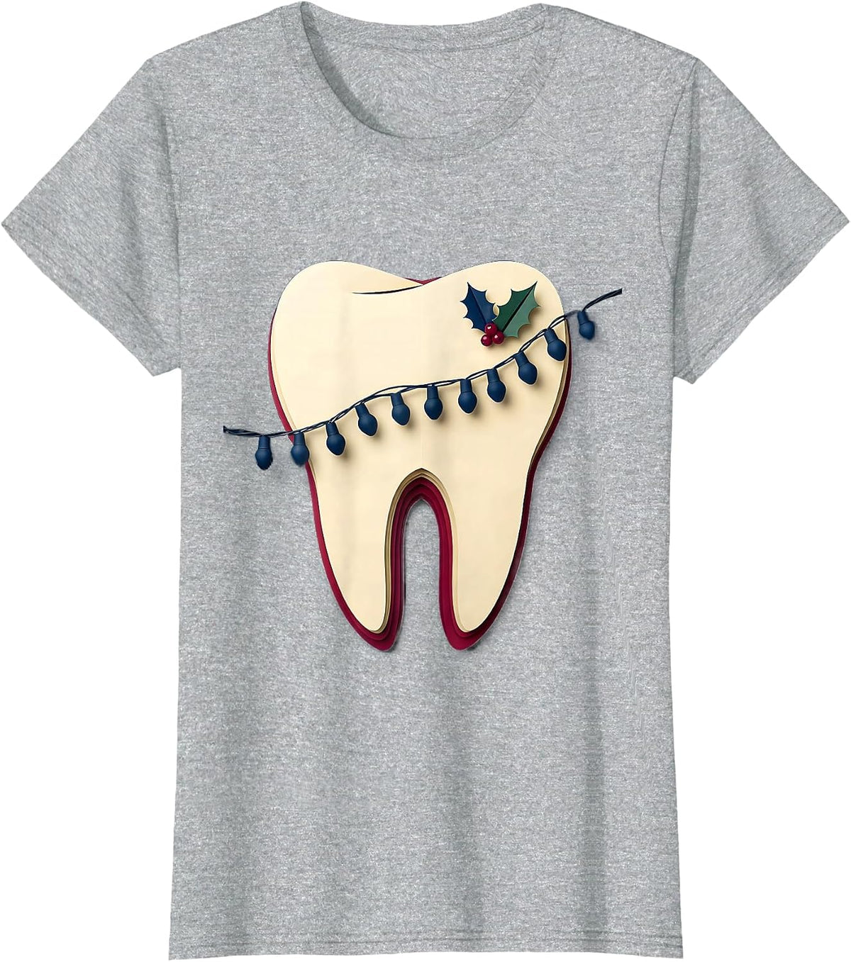 Broad Tooth Dental Christmas Dentist Team Humor T-Shirt - Heather Grey
