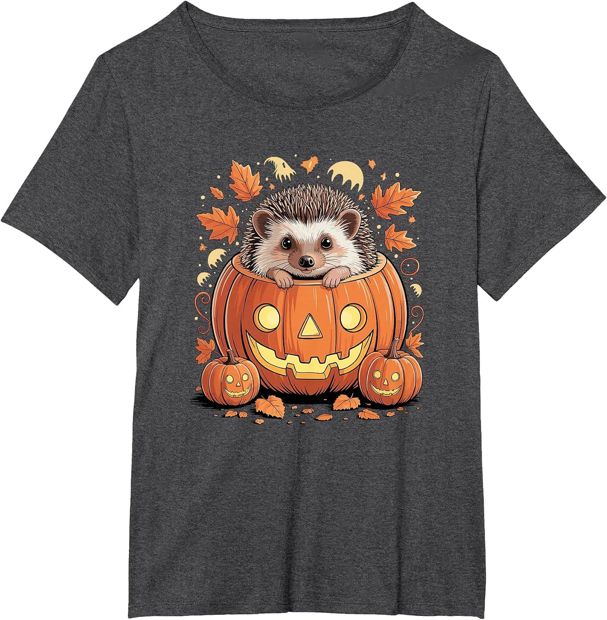 Halloween Hedgehog Pumpkin Hedgehogs T-Shirt - Dark Heather Grey