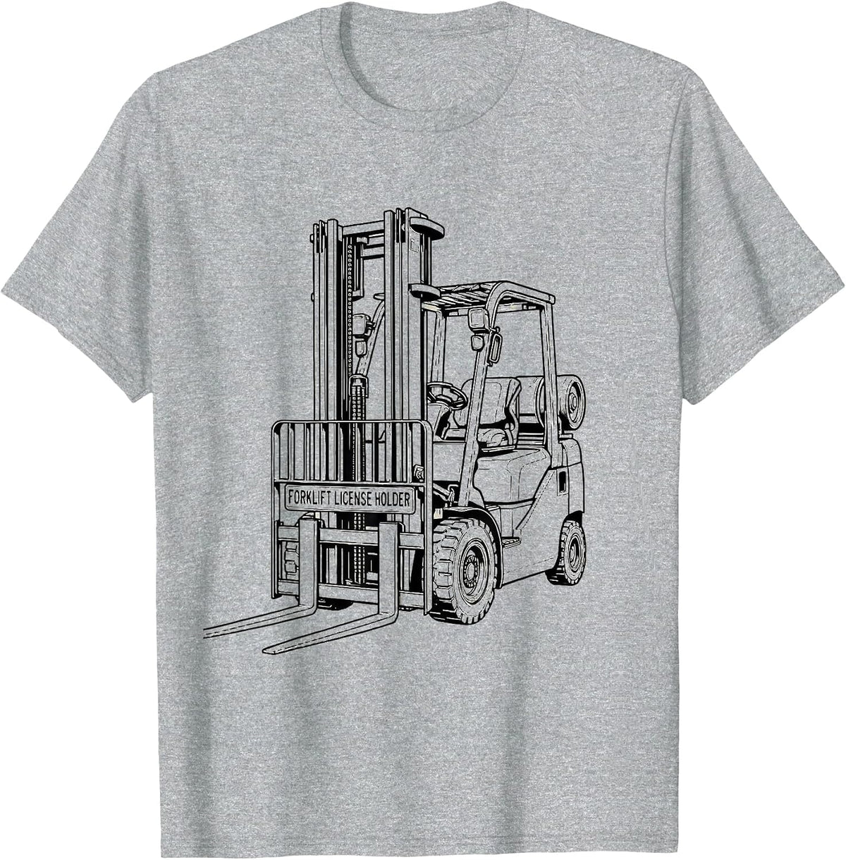 Men's Forklift License Holder Funny Forklift Operator Warehouse T-Shirt - Heather Grey