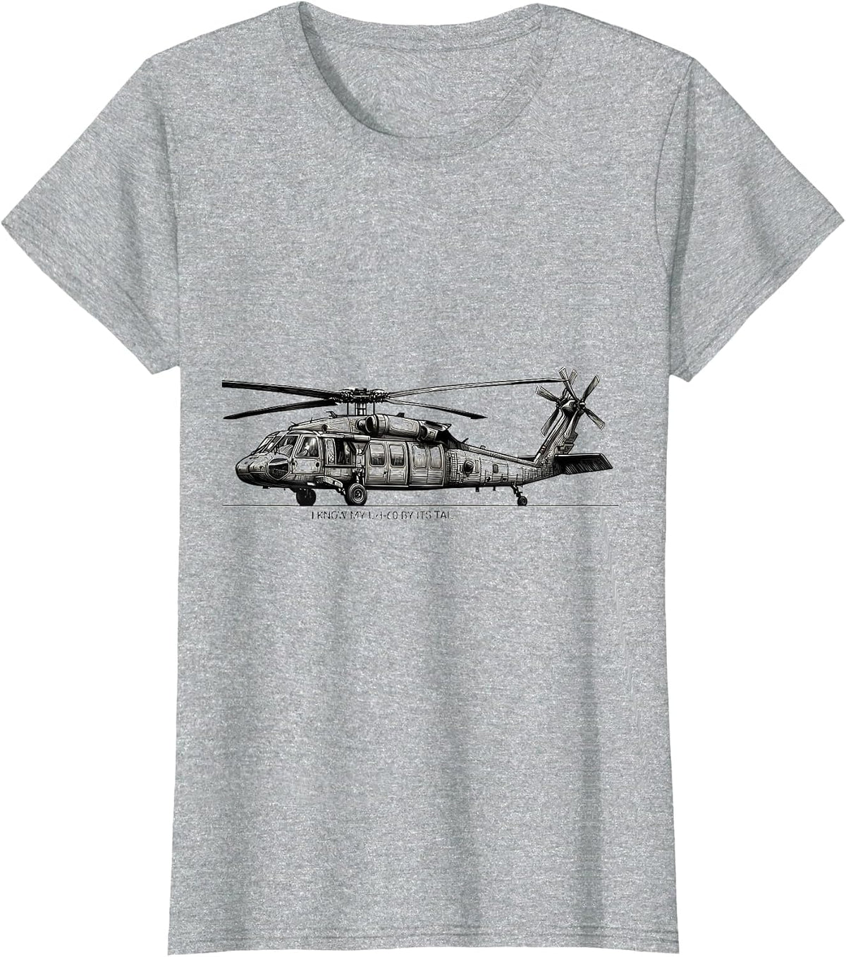 I Know My UH-60 By Its Tail Military Helicopter Pilot T-Shirt - Heather Grey