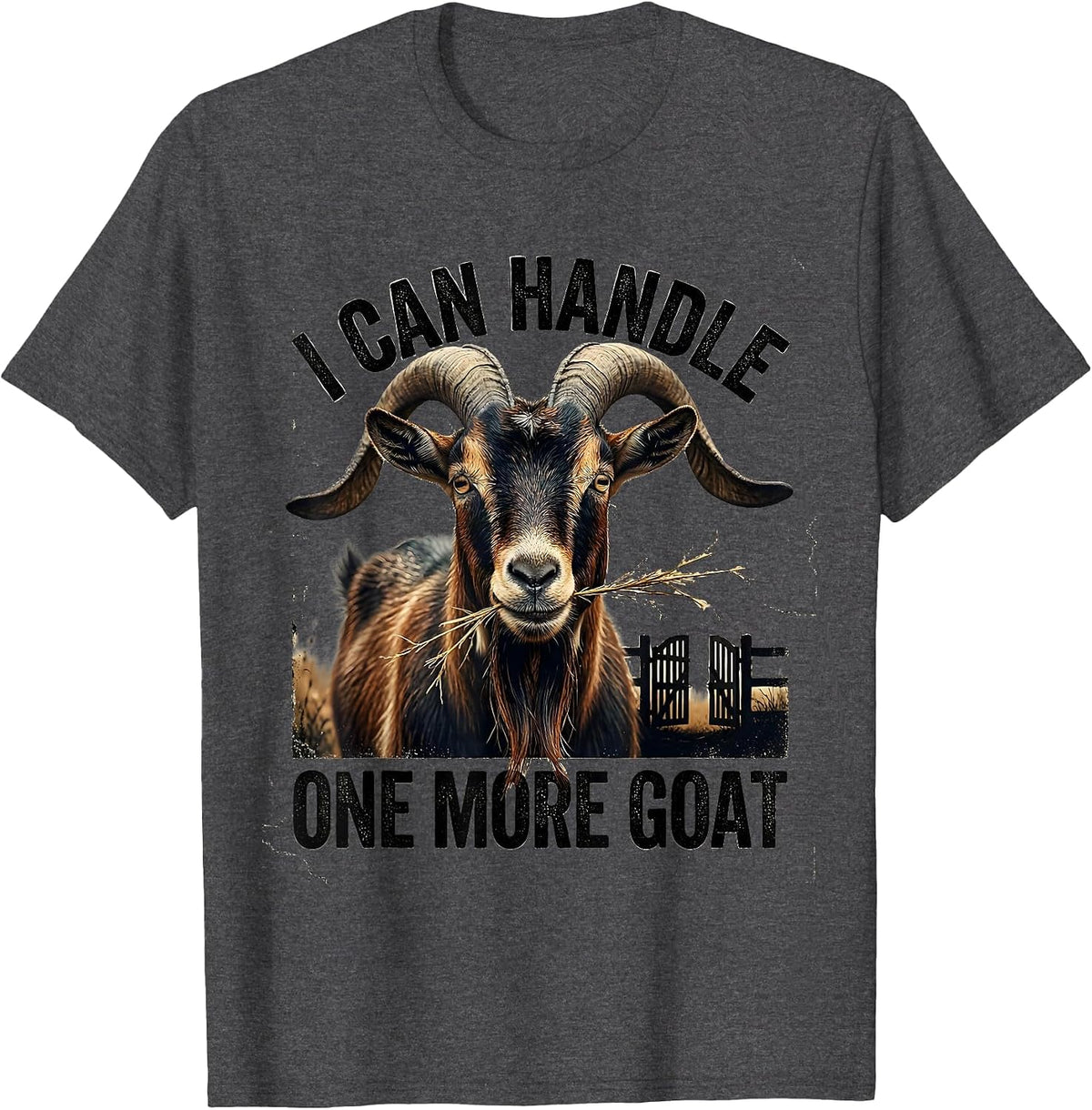 I Can Handle One More Goat Funny Goat Lover Farmer Gift T-Shirt - Dark Heather Grey