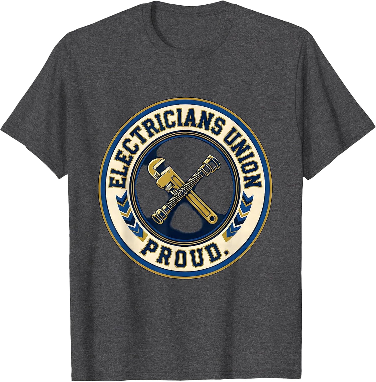 Electricians Union Proud Skilled Trades Labor Solidarity T-Shirt - Dark Heather Grey