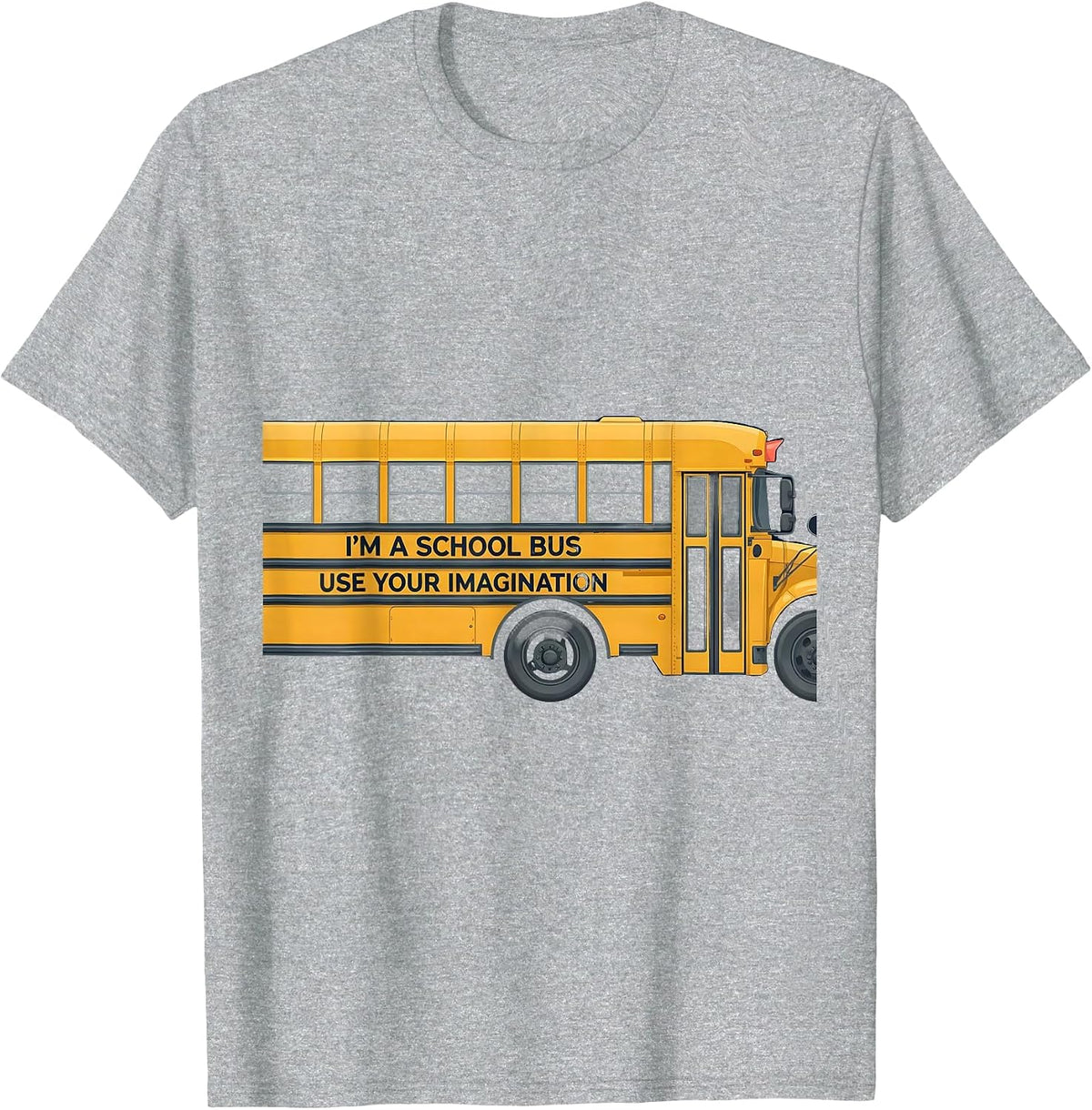 Men's I'm A School Bus Use Your Imagination Funny Halloween T-Shirt - Heather Grey