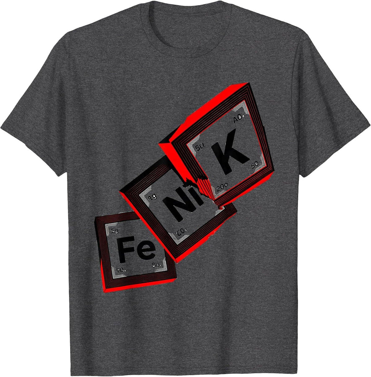 Men's KNiFe New Wave Typography Chemistry Science Student Humor T-Shirt - Dark Heather Grey