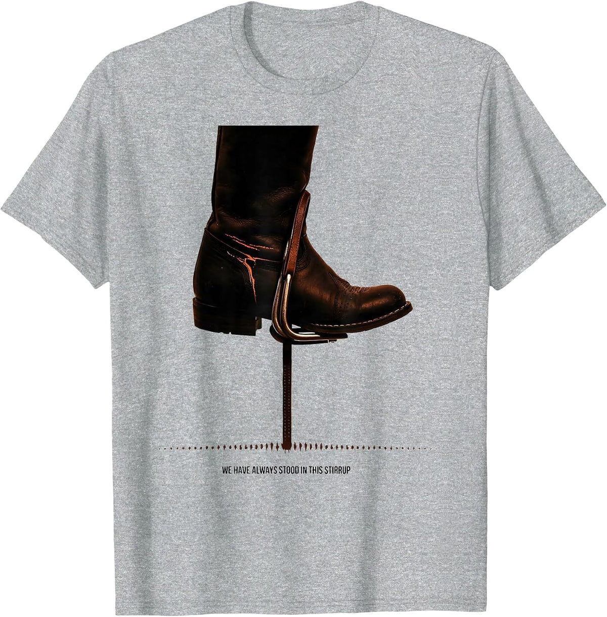 Men's We Have Always Stood In This Stirrup Minimalist Western T-Shirt - Heather Grey