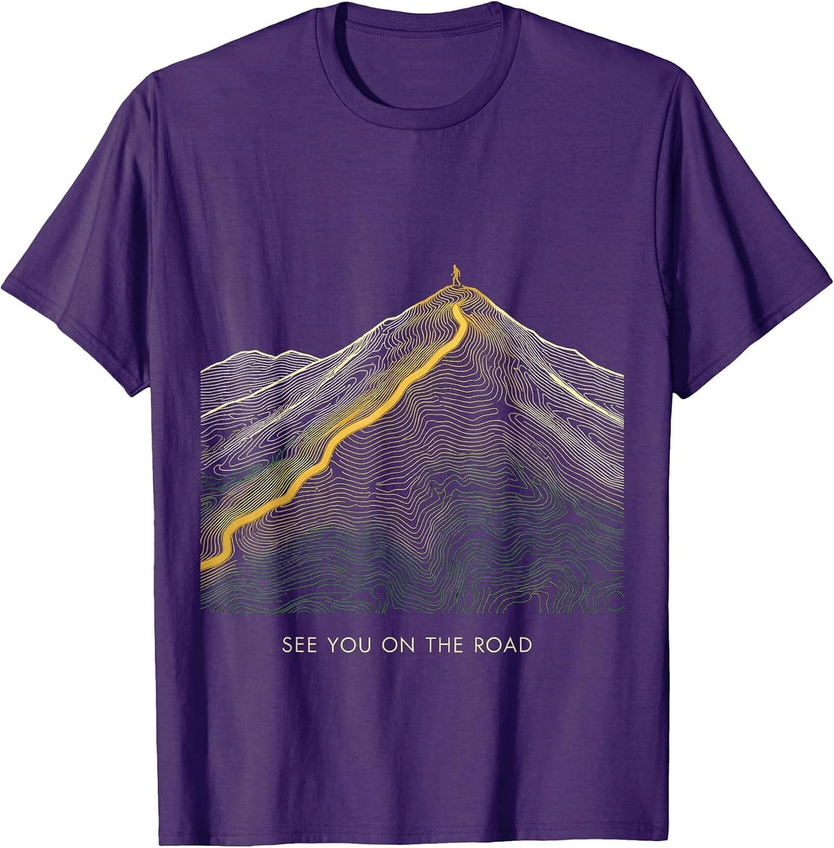 See You On The Road Topographic Contour Jamaican Carnival T-Shirt - Purple