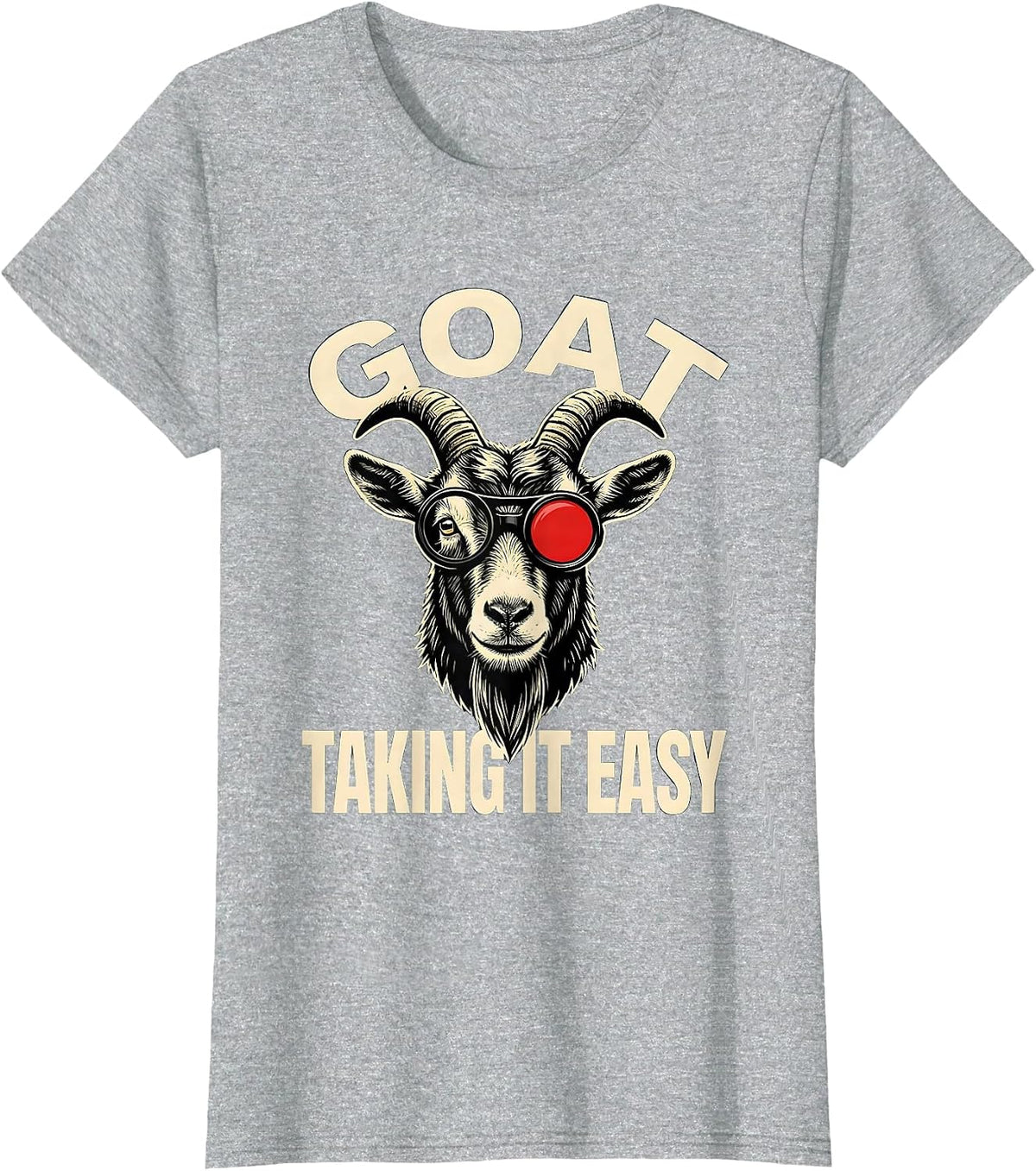 Women's GOAT Taking It Easy Funny Goat Humor Animal Lover Gift T-Shirt - Heather Grey