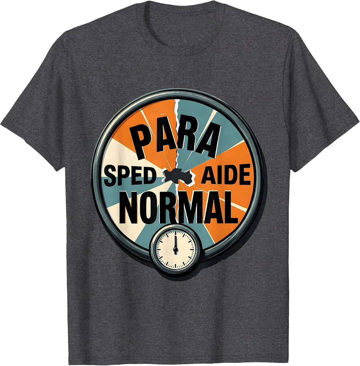 Men's Para Normal SPED Aide Screenprint Ghost Halloween T-Shirt - Dark Heather Grey