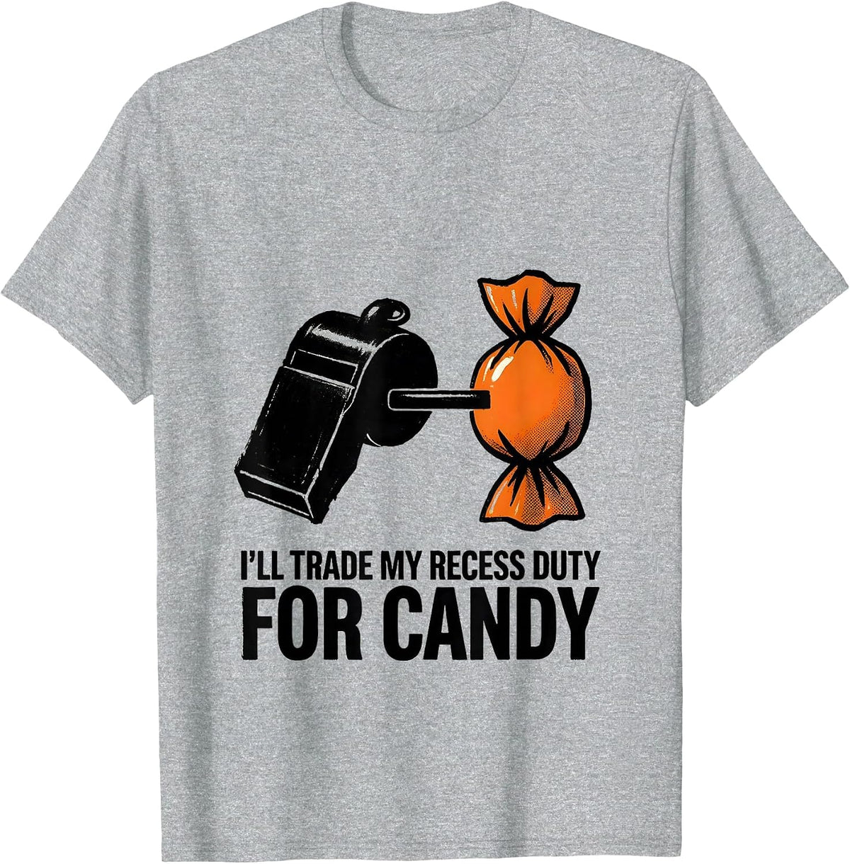 Men's I'll Trade My Recess Duty For Candy Funny Teacher Halloween T-Shirt - Heather Grey