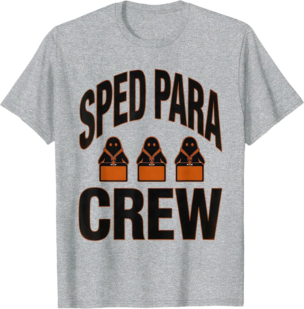 Men's SPED Para Crew Para Normal Activities Ghost Halloween T-Shirt - Heather Grey