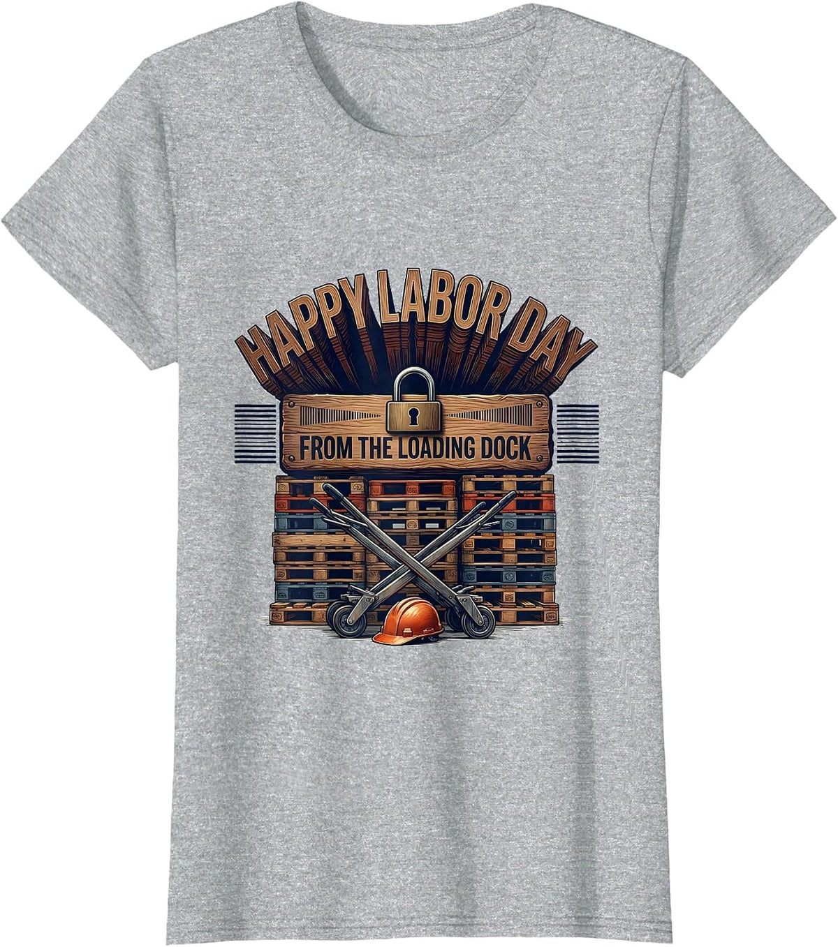 Happy Labor Day, From The Loading Dock Patriotic Union T-Shirt - Heather Grey