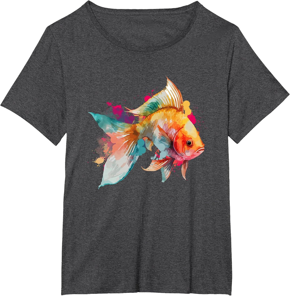Vibrant Goldfish - Fishkeeper Fishkeeping Fish Tank T-Shirt - Dark Heather Grey