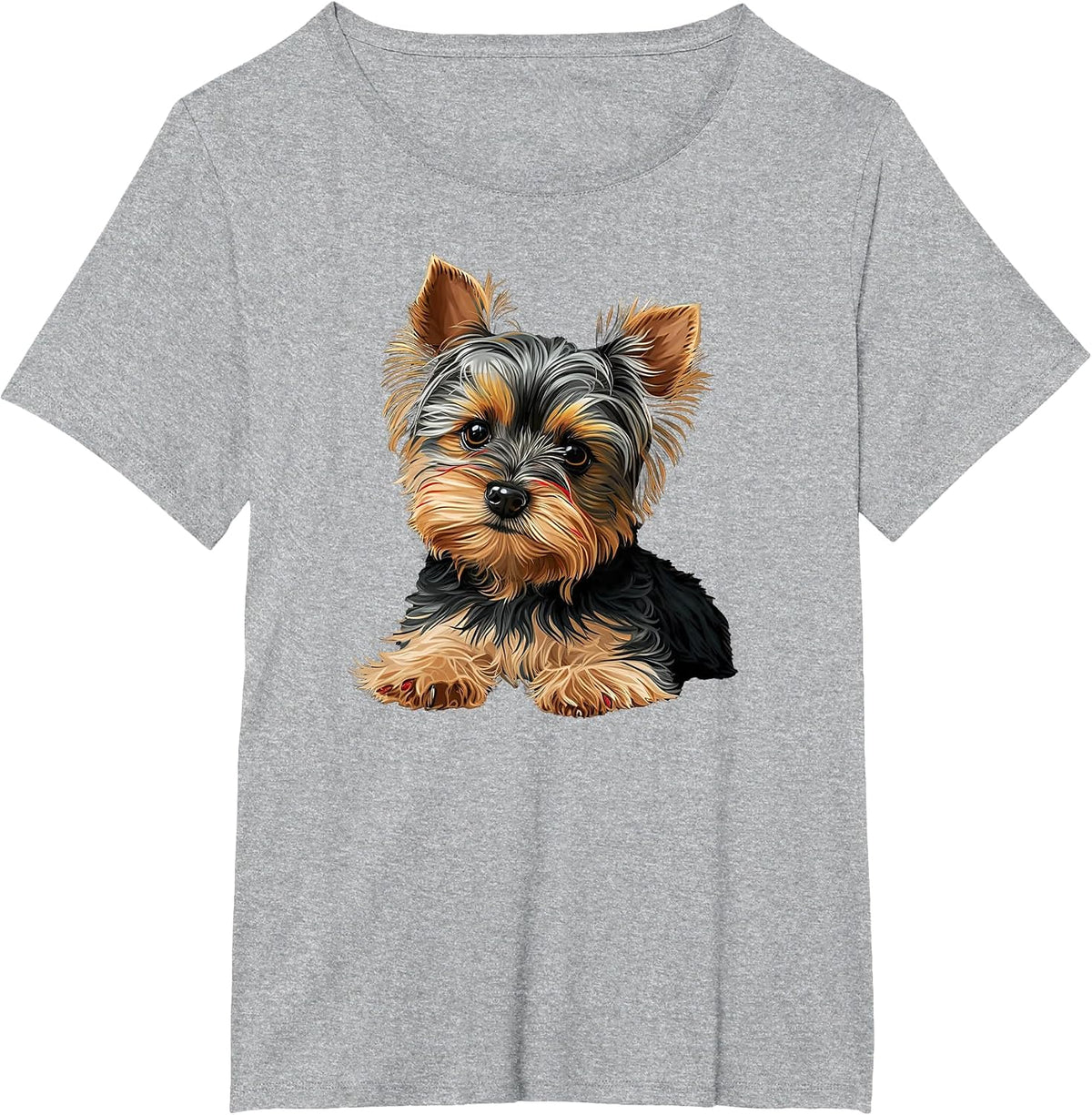 Funny Yorkshire Terrier Cute Puppy T-Shirt - Heather Grey