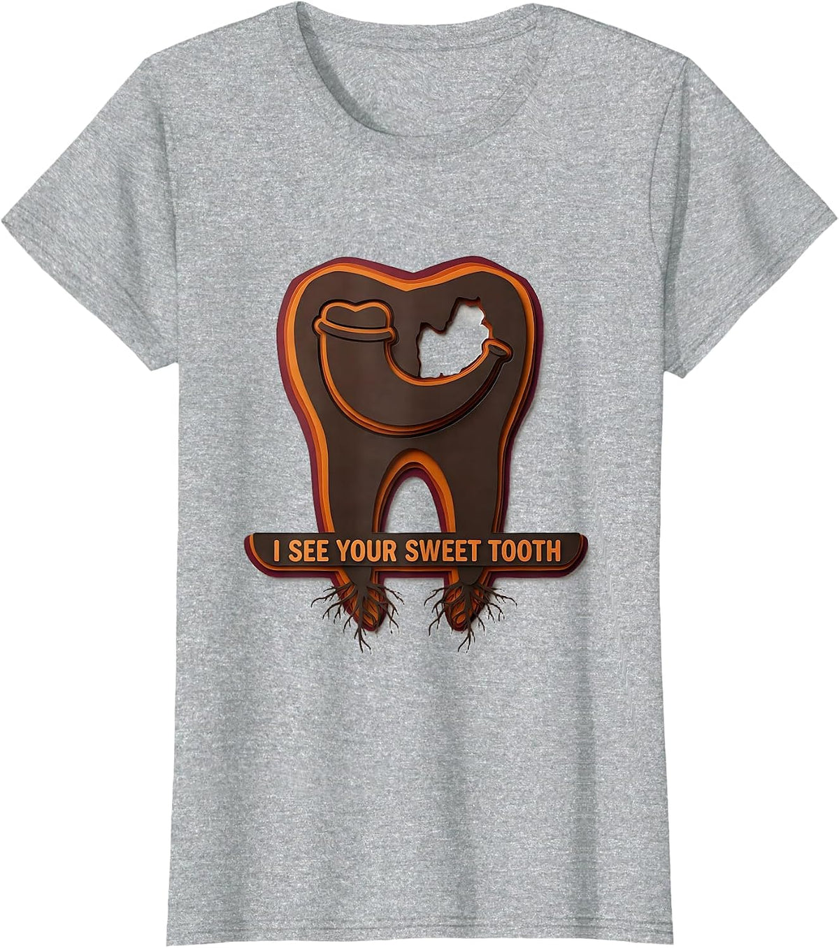 I See Your Sweet Tooth Funny Dental Thanksgiving Dentist T-Shirt - Heather Grey