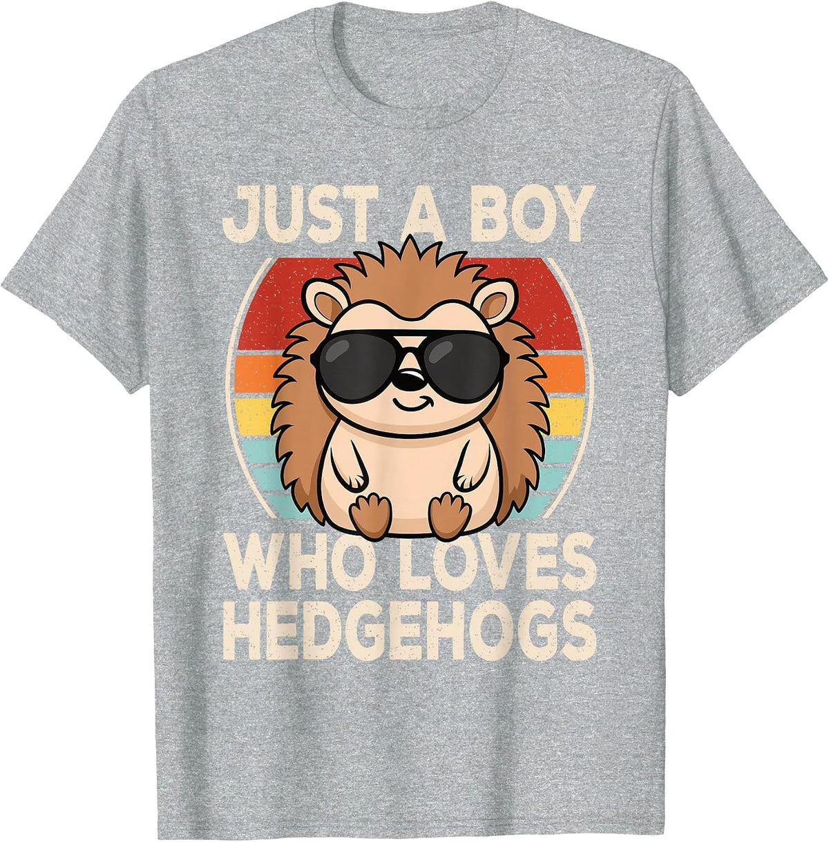 Just A Boy Who Loves Hedgehogs Shirt for Boys Kids T Shirts Hedgehog Lover Tees - Heather Grey