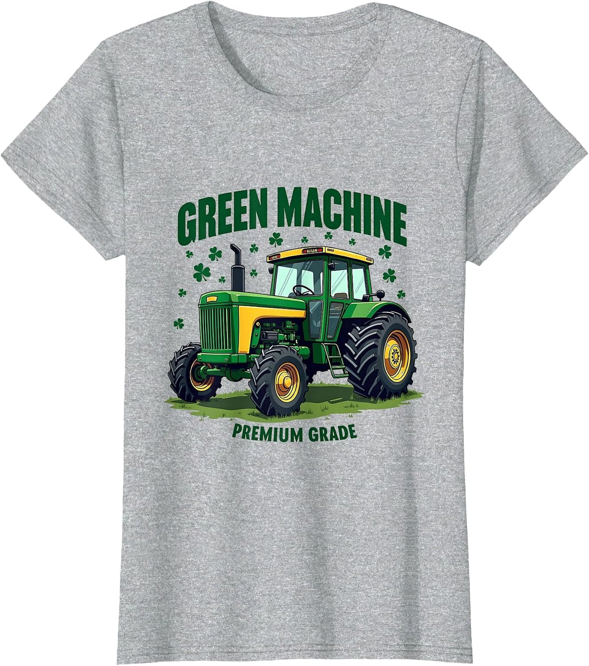 Green Machine Premium Grade St Patricks Day Design T-Shirt - Heather Grey