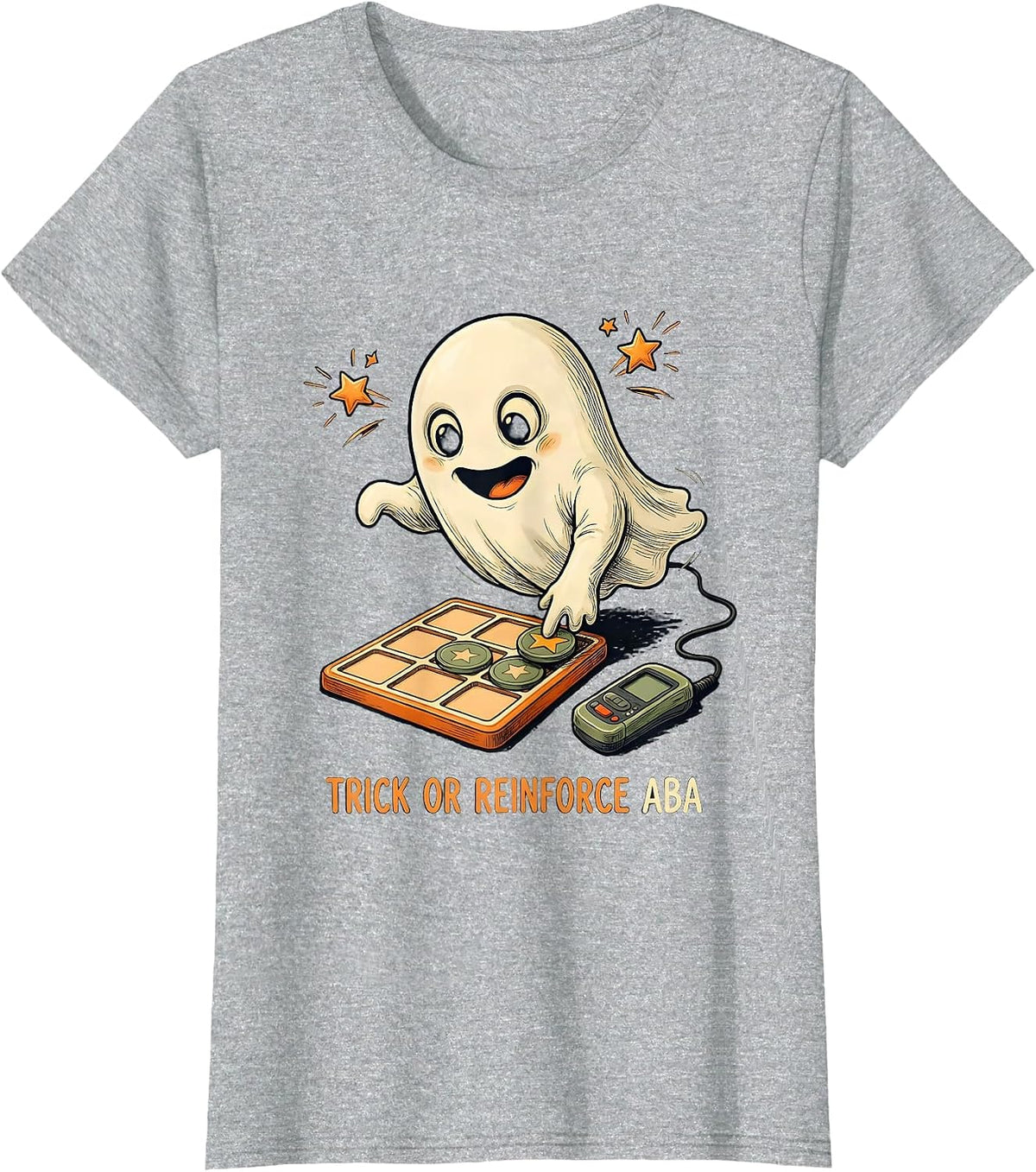 Trick Or Reinforce ABA Funny Physical Therapy Halloween T-Shirt - Heather Grey