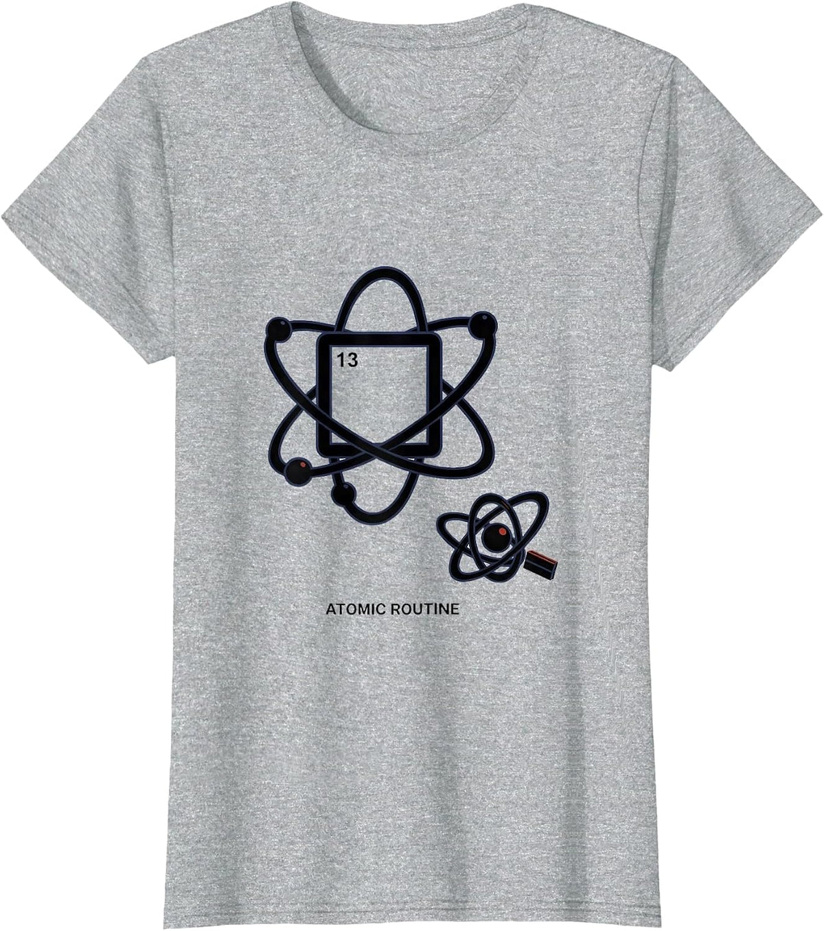 Women's Atomic Routine Editorial Conceptual Science Humor Gift T-Shirt - Heather Grey