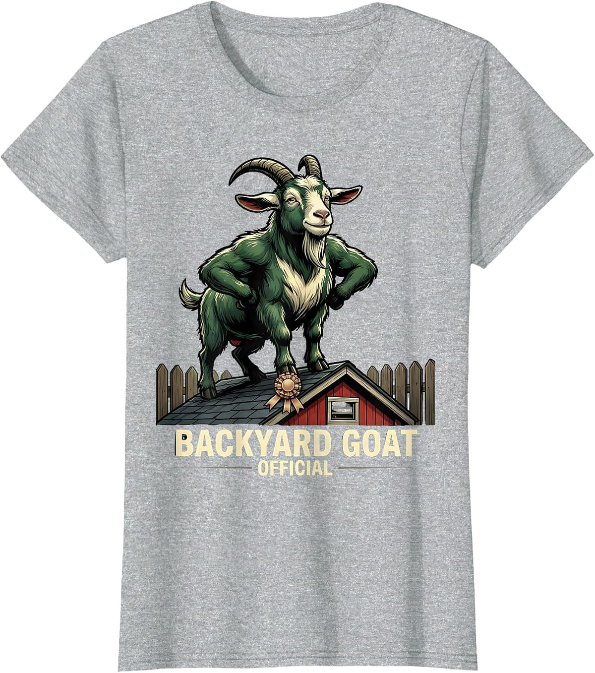 Women's Backyard GOAT Official Funny Goat Lover Farm Animal Humor T-Shirt - Heather Grey