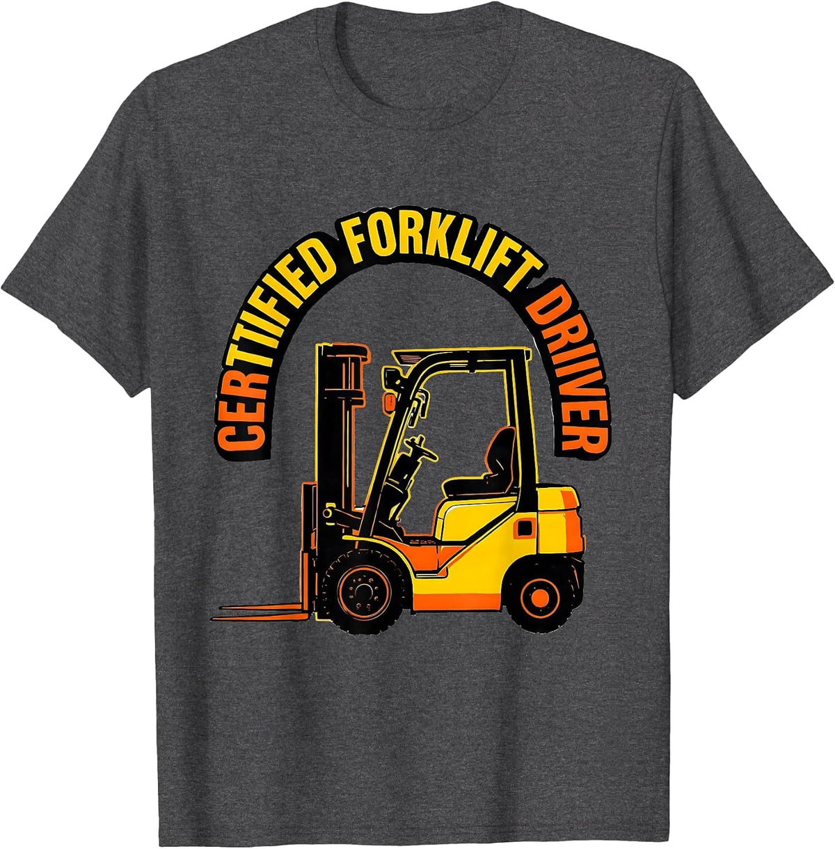 Men's Certified Forklift Driver Funny Forklift Operator Christmas T-Shirt - Dark Heather Grey