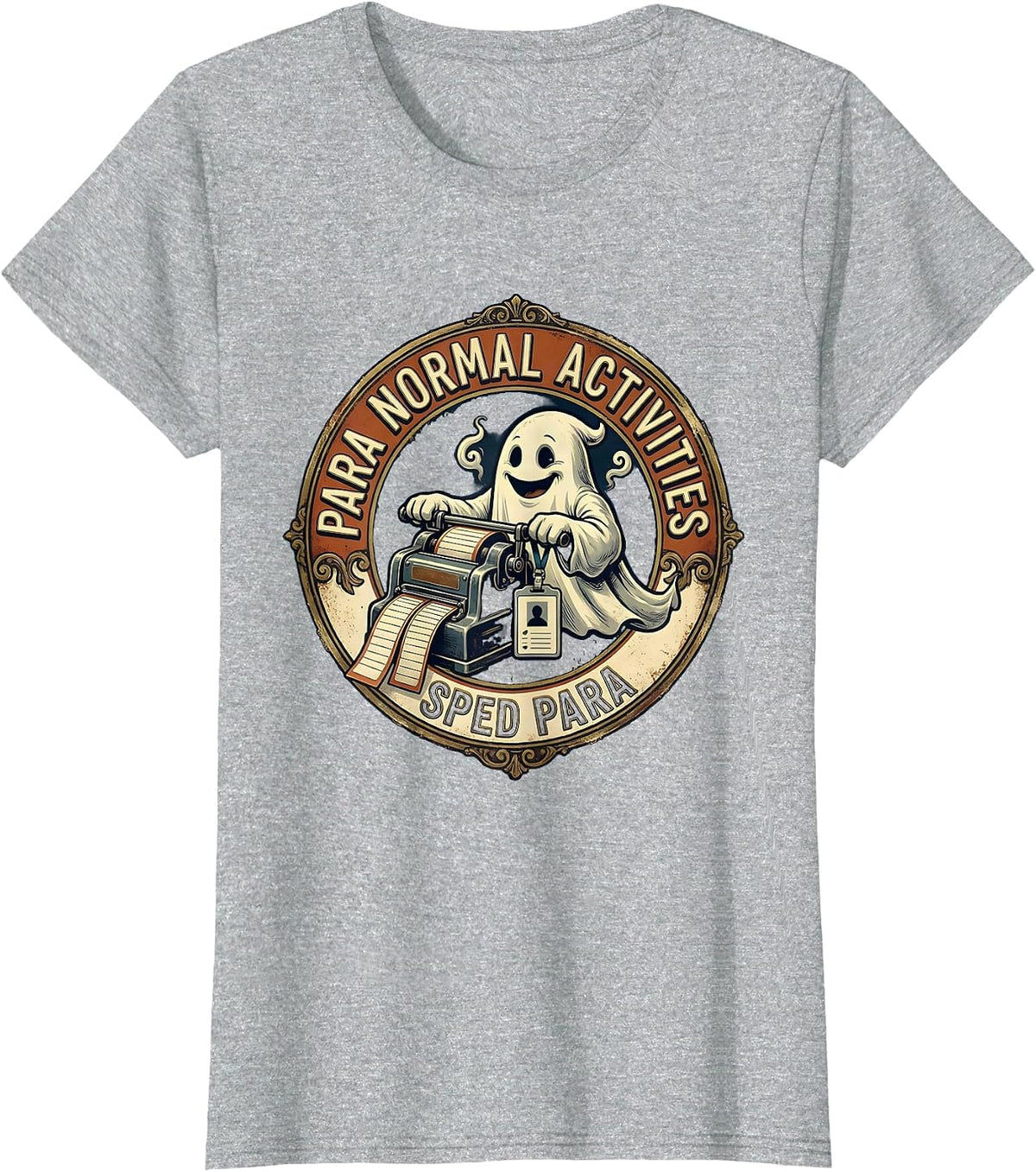 Para Normal Activities SPED Para Ghost Vintage Halloween T-Shirt - Heather Grey