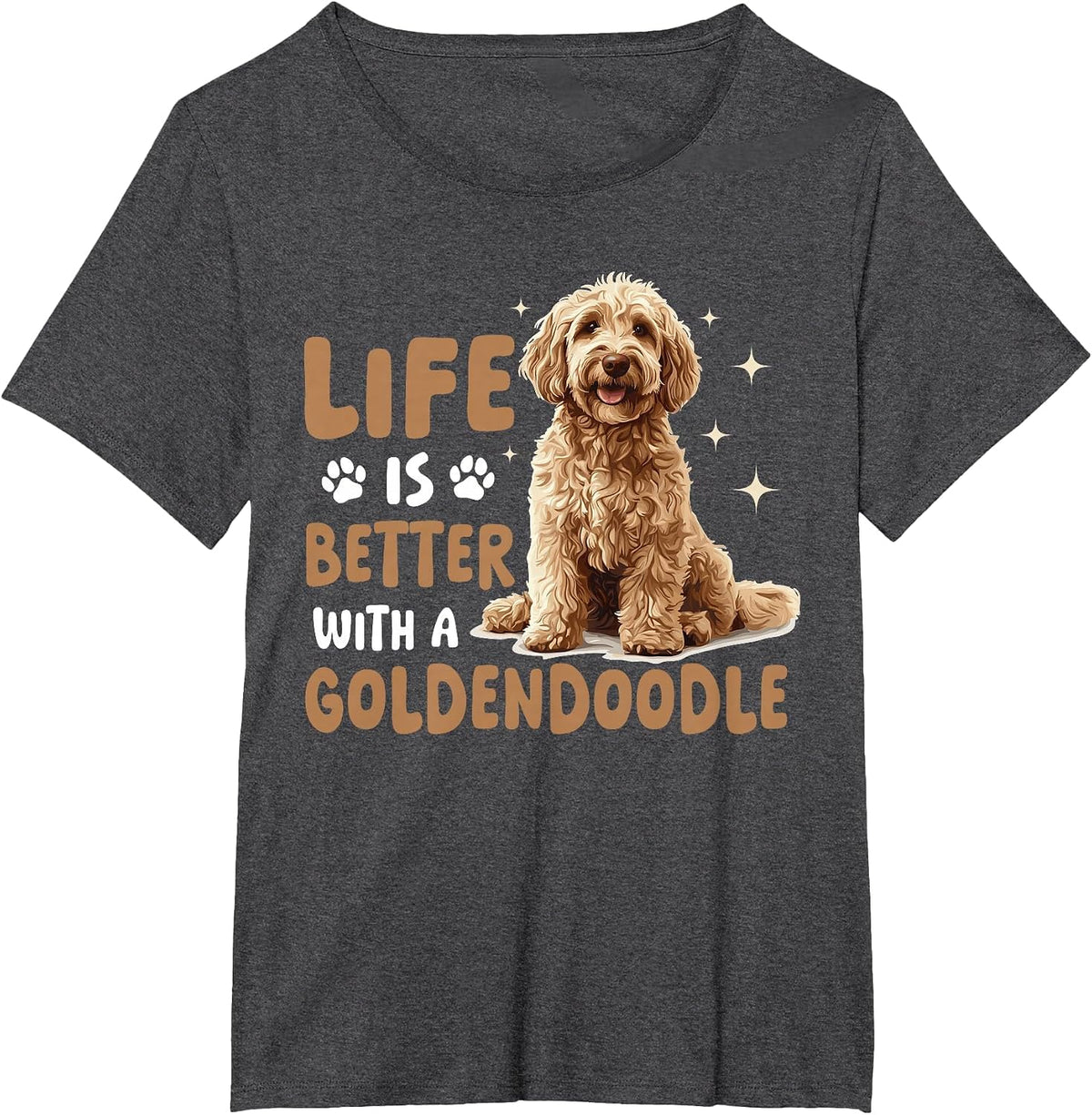 Goldendoodle Dog Breed Life is Better with a Goldendoodle T-Shirt - Dark Heather Grey