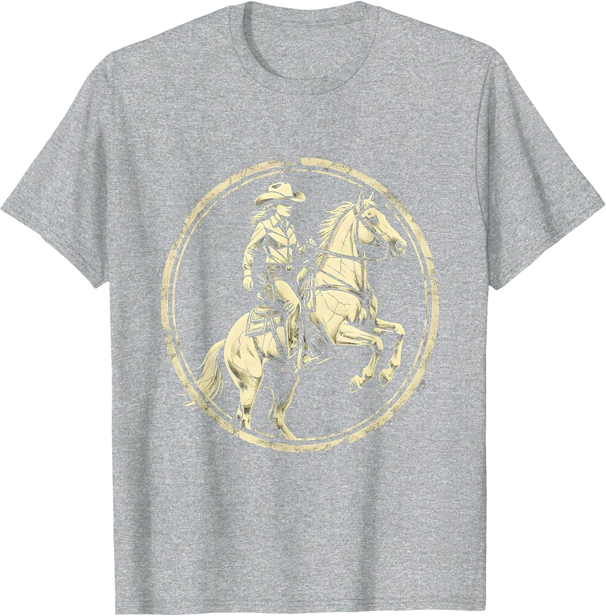Men's Camo Rider Wild Horse Graphic Design T-Shirt - Heather Grey