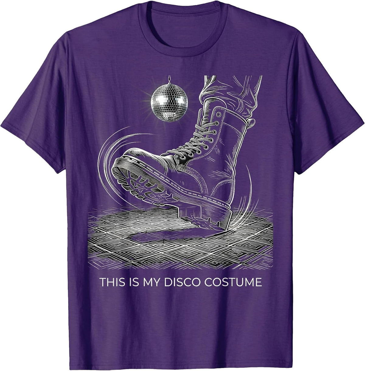 Men's This Is My Disco Costume Retro 70s Party Halloween T-Shirt - Purple
