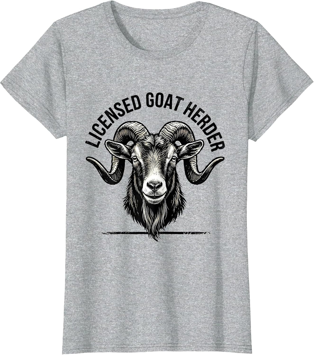 Licensed Goat Herder Funny Goat Farmer Gift for Goat Lovers T-Shirt - Heather Grey