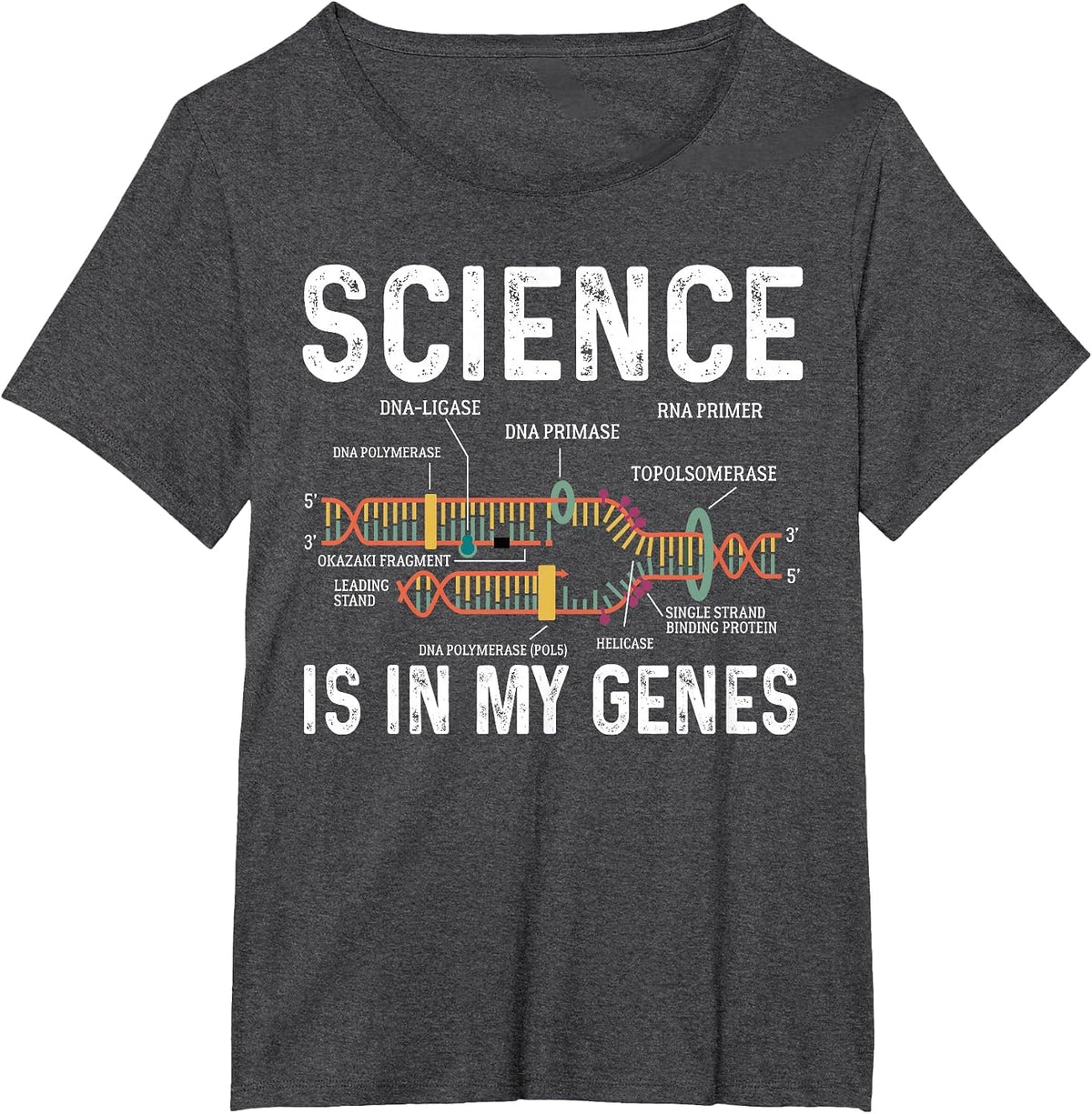 Science is in My Genes Scientist Science Teacher STEM Nerd T-Shirt - Dark Heather Grey