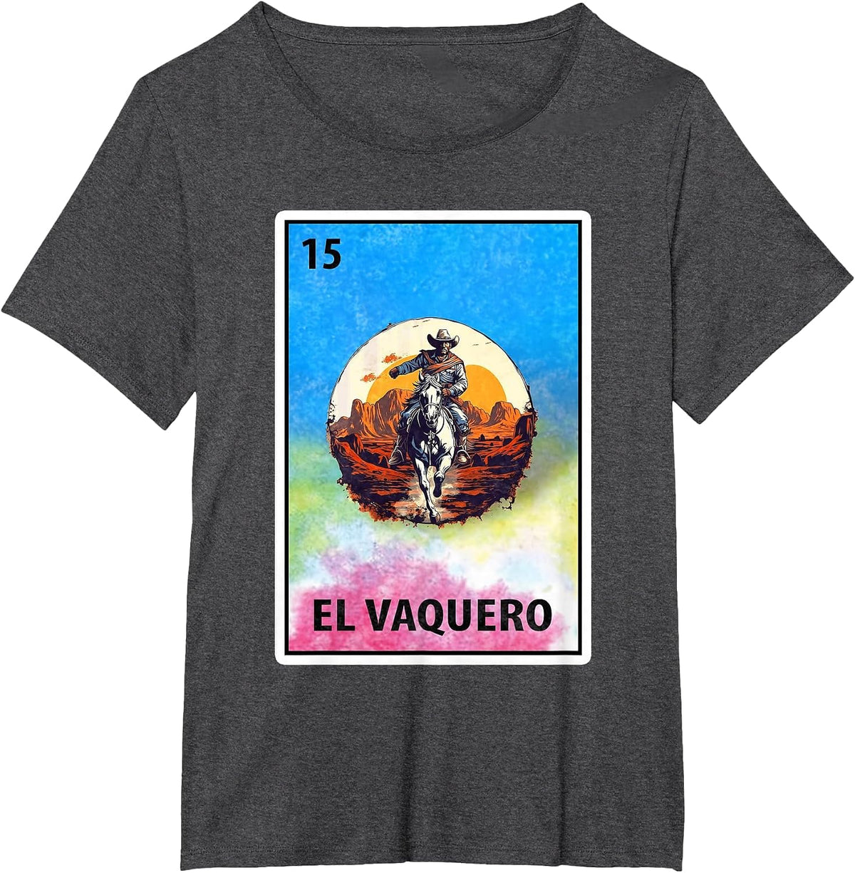 Mexican Bingo El Vaquero T-Shirt - Dark Heather Grey